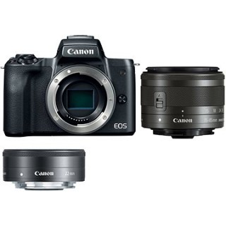 Canon EOS M50 čierny + EF-M 15–45 mm IS STM + EF-M 22 mm