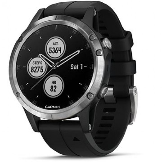 Garmin Fenix 5 Plus Silver, Black Band