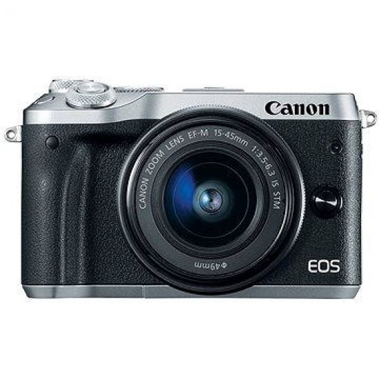 Canon EOS M6 strieborný + EF-M 15–45 mm