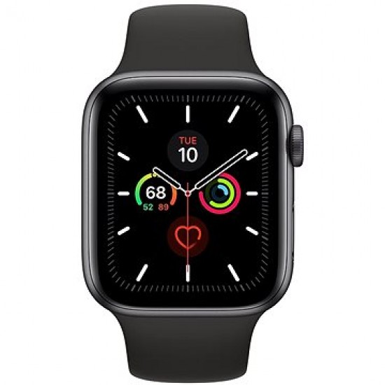 Apple Watch Series 5 44 mm Vesmírne sivý hliník s čiernym športovým remienkom