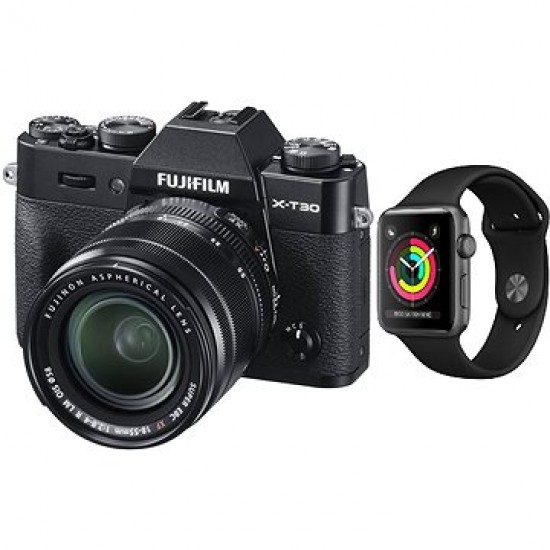 Fujifilm X-T30 čierny + XF 18–55 mm + Apple Watch Series 3 38 mm GPS Vesmírne sivý hliník