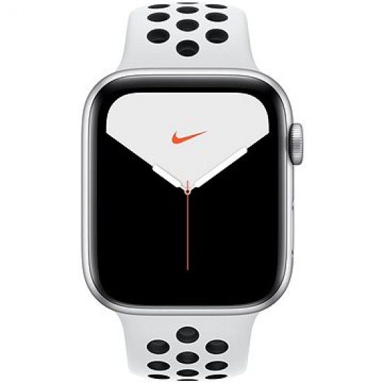 Apple Watch Nike Series 5 44 mm Strieborný hliník s platinovým/čiernym športovým remienkom Nike