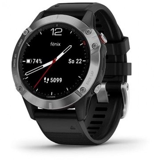 Garmin Fenix 6 Glass, Silver/Black Band