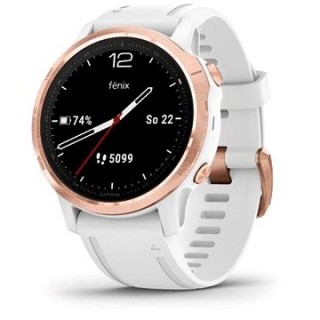 Garmin Fenix 6S Glass, RoseGold/White Band (MAP/Music)